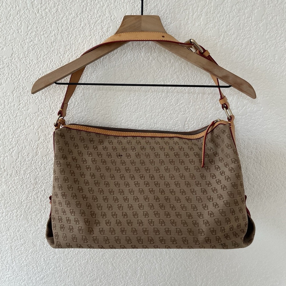 Vintage Dooney & Bourke Womens Monogram Canvas Handbag Purse *READ* - Picture 2 of 16